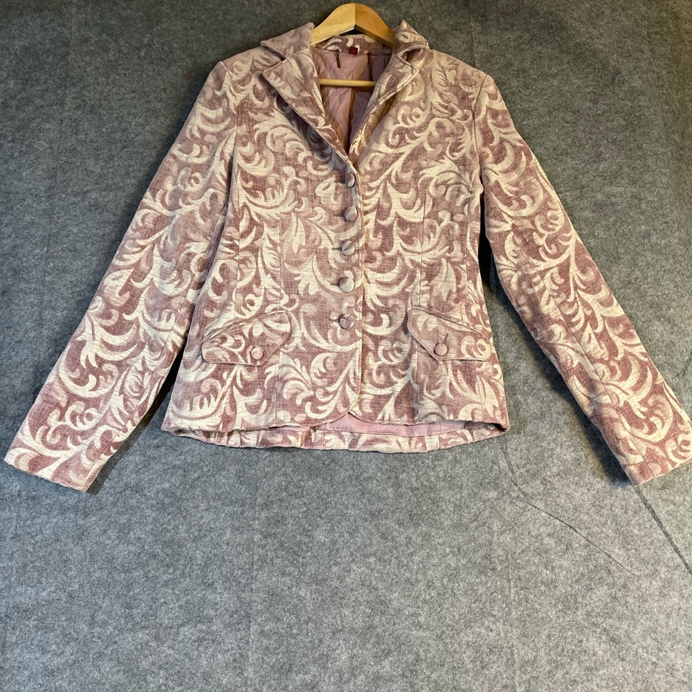 Katya American Exchange Pink Tapestry Jacquard Blazer Jacket Womens Medium‎